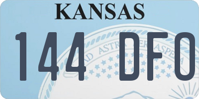 KS license plate 144DFO