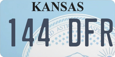 KS license plate 144DFR
