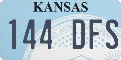 KS license plate 144DFS