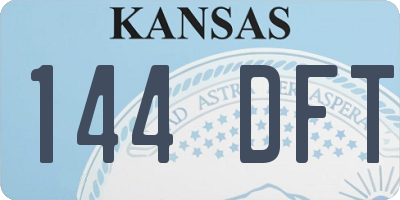 KS license plate 144DFT