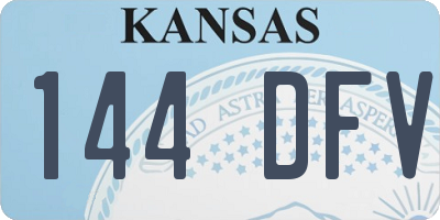 KS license plate 144DFV
