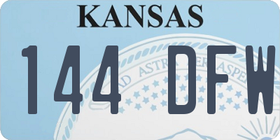 KS license plate 144DFW