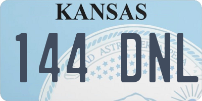 KS license plate 144DNL