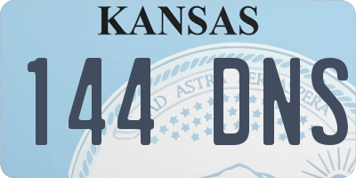 KS license plate 144DNS