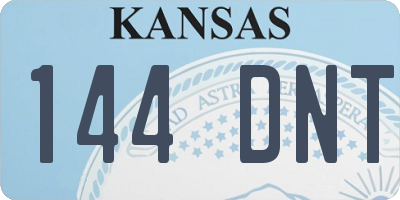 KS license plate 144DNT