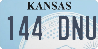 KS license plate 144DNU