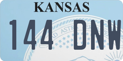 KS license plate 144DNW