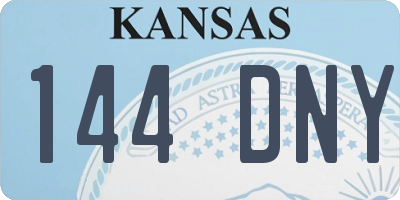 KS license plate 144DNY