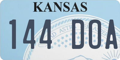 KS license plate 144DOA
