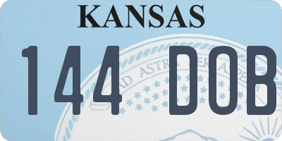 KS license plate 144DOB