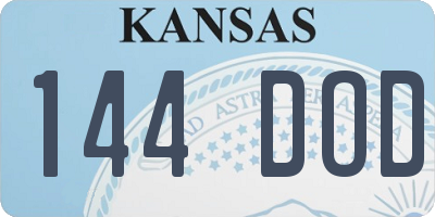 KS license plate 144DOD