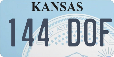KS license plate 144DOF