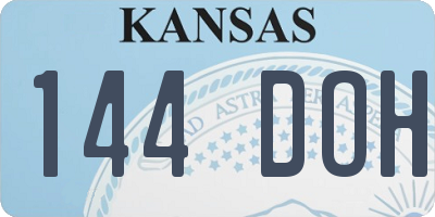 KS license plate 144DOH