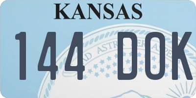 KS license plate 144DOK