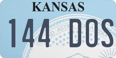 KS license plate 144DOS
