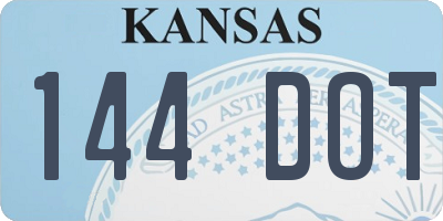 KS license plate 144DOT