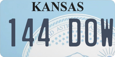 KS license plate 144DOW