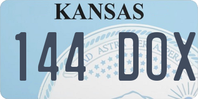 KS license plate 144DOX