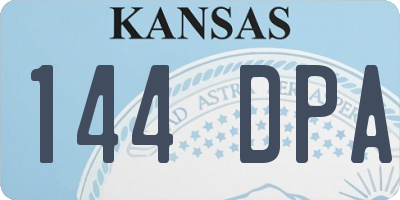 KS license plate 144DPA