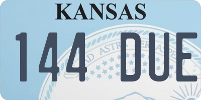 KS license plate 144DUE