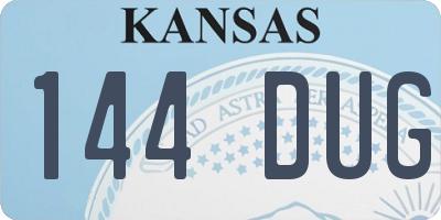 KS license plate 144DUG