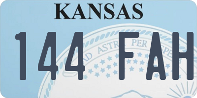KS license plate 144FAH