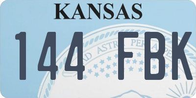 KS license plate 144FBK