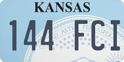 KS license plate 144FCI