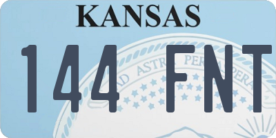 KS license plate 144FNT