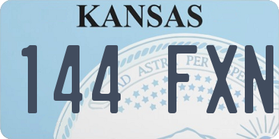 KS license plate 144FXN