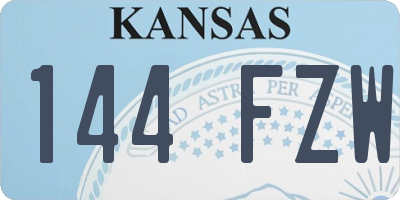 KS license plate 144FZW