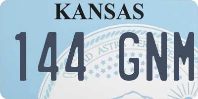 KS license plate 144GNM
