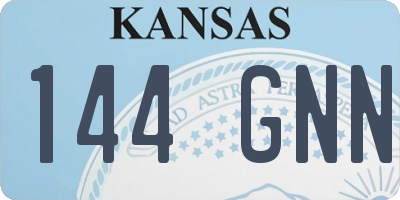 KS license plate 144GNN