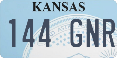 KS license plate 144GNR