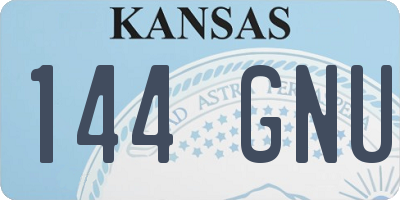 KS license plate 144GNU