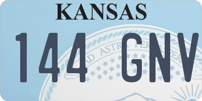KS license plate 144GNV