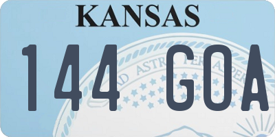 KS license plate 144GOA