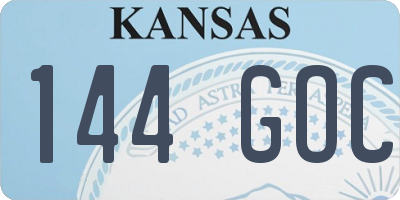 KS license plate 144GOC