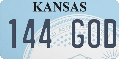 KS license plate 144GOD