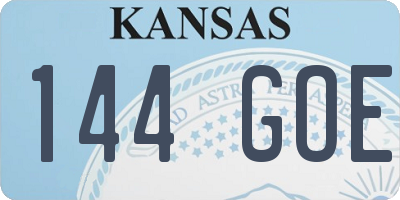 KS license plate 144GOE