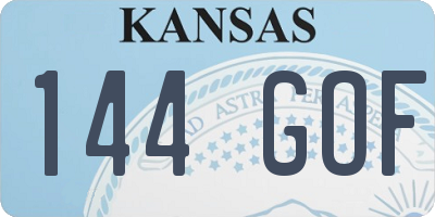 KS license plate 144GOF