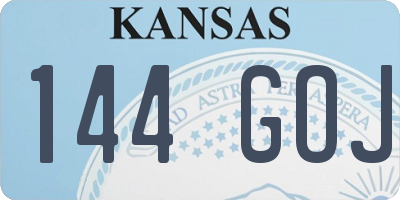 KS license plate 144GOJ