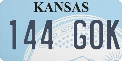 KS license plate 144GOK