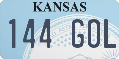 KS license plate 144GOL