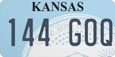 KS license plate 144GOQ