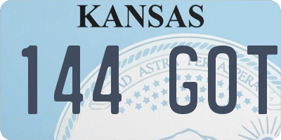 KS license plate 144GOT