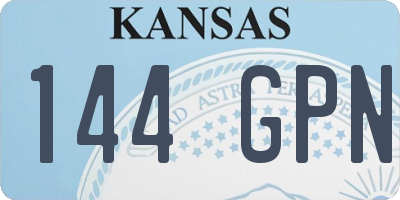 KS license plate 144GPN