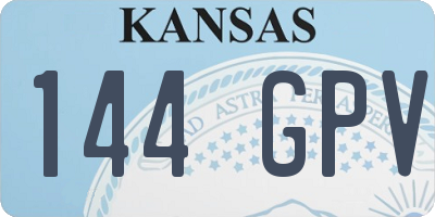 KS license plate 144GPV