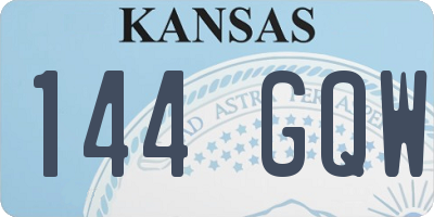 KS license plate 144GQW