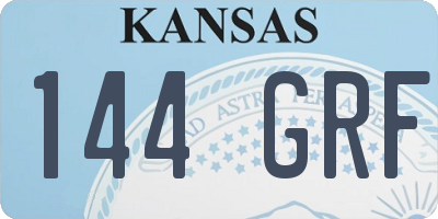KS license plate 144GRF